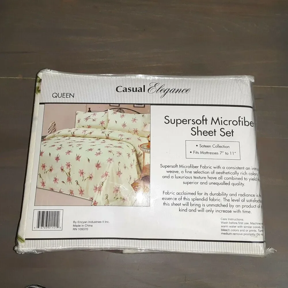 Casual Elegance Queen Sateen Sheet Set Microfiber New Super Soft